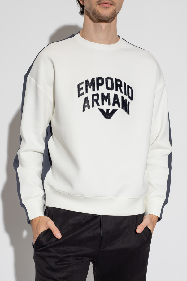 White Sweatshirt with logo Emporio Armani SchaferandweinerShops Libya giorgio armani si